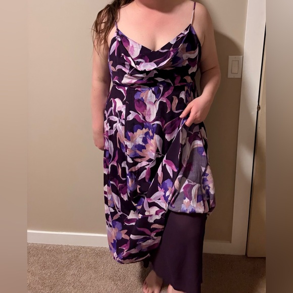 Reitmans Purple and White Floral Maxi Dress (Adjustable) - Picture 4 of 6
